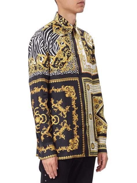 geo print shirt men versace|versace formal shirts.